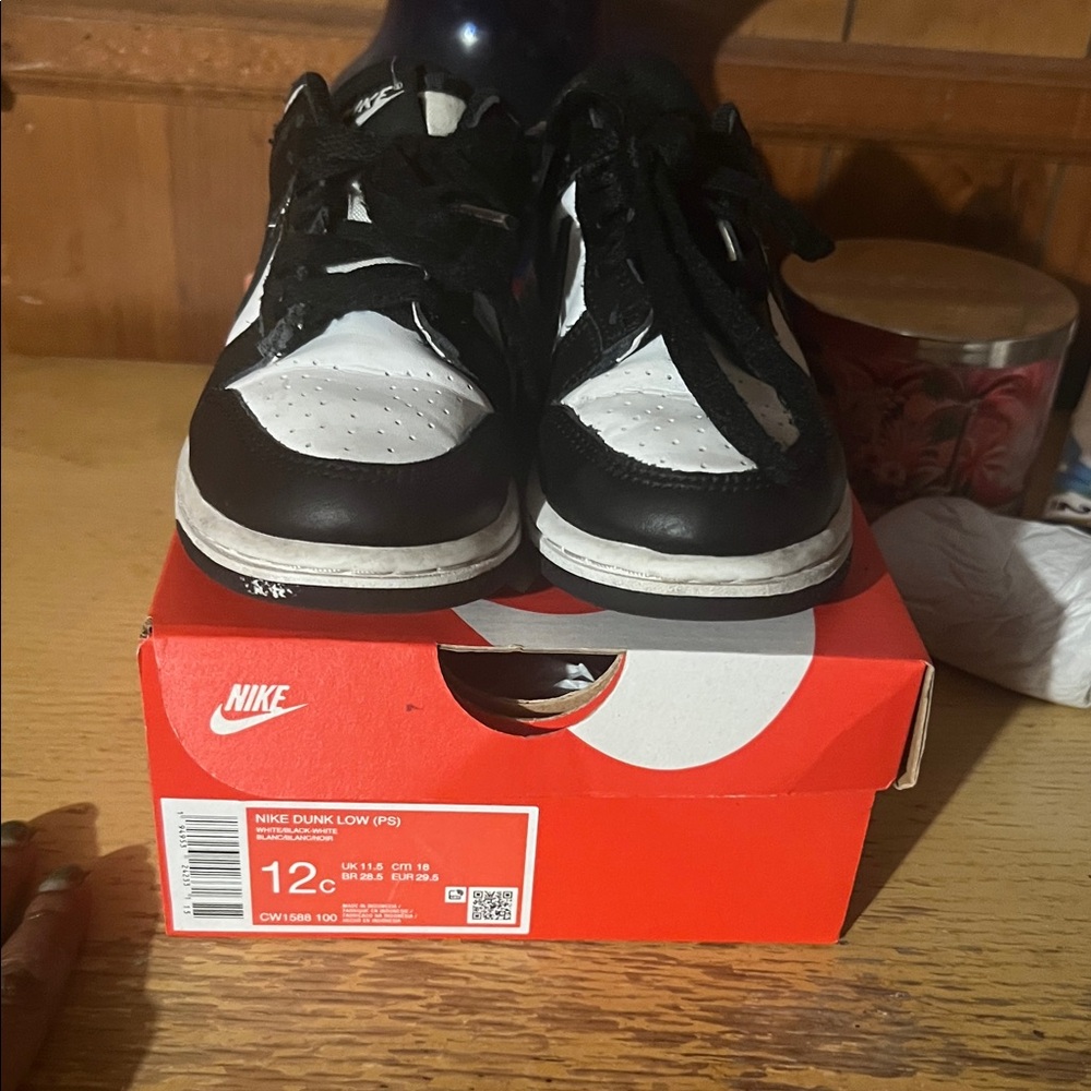 Nike Kids Dunk Low Black White Sneakers